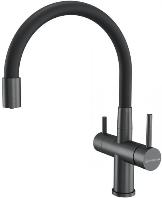 Смеситель для кухни KUCHENSTERN WURM-FE 750GM80 вороненая сталь