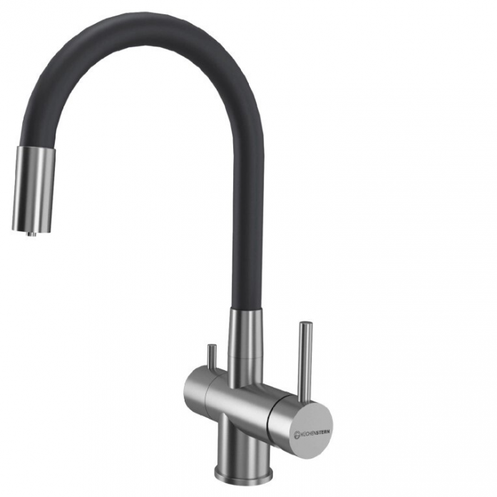 Смеситель для кухни KUCHENSTERN FLEX-FE 413SS40 нержавеющая сталь