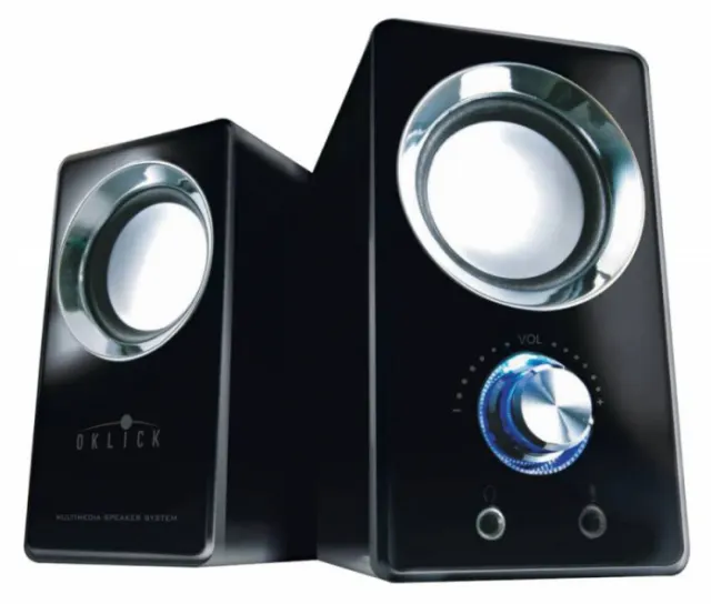 Колонки OKLICK OK-116 2.0 черный 6Вт портативные