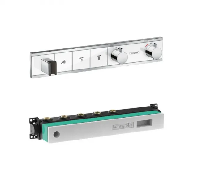Термостат для душа Hansgrohe RainSelect 15356400S (15356400+15311180) белый/хром