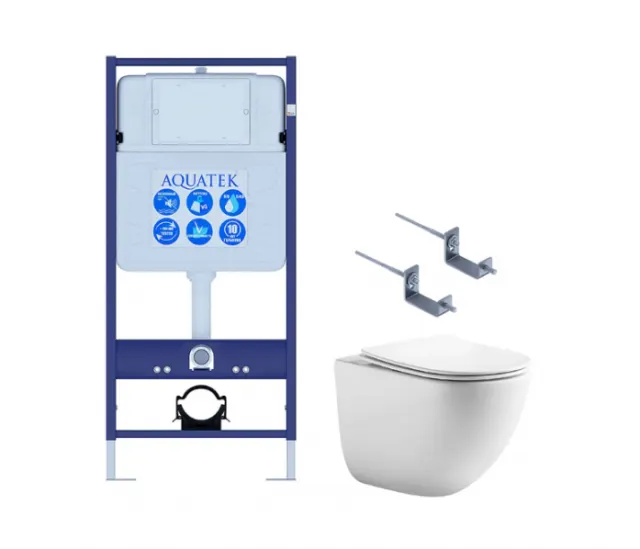 Комплект AQUATEK SET ГЕЛИОС KKI2 (рама Standard INS-0000012+крепеж KKI-0000002+унитаз Гелиос AQ1993T-00 с сиденьем)