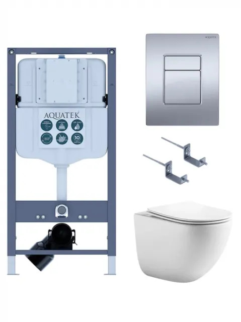 Комплект AQUATEK SET ГЕЛИОС PNN-03 4в1 (рама INSP-0000002+крепёж KKI-0000002+клавиша PNN-0000003+унитаз AQ1993T-00 с сиденьем)