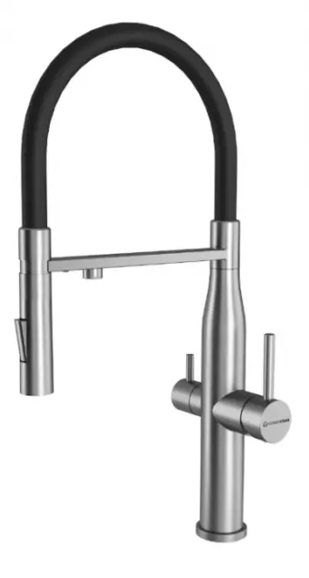 Смеситель для кухни KUCHENSTERN ELIT-FE 407SS40 нержавеющая сталь