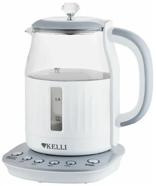 Чайник электрический Kelli KL-1373 белый/серый