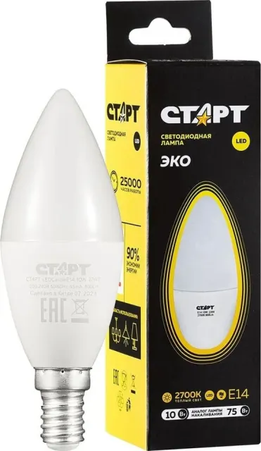 Лампа светодиодная Старт LEDCANDLEE14 10W 30 WS