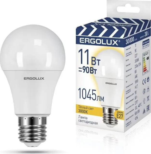 Светодиодная лампа Ergolux LED-A60-11W-E27-3K
