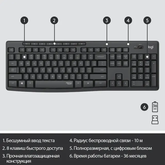 Комплект Logitech MK295 Silent Wireless Combo (920-009807)