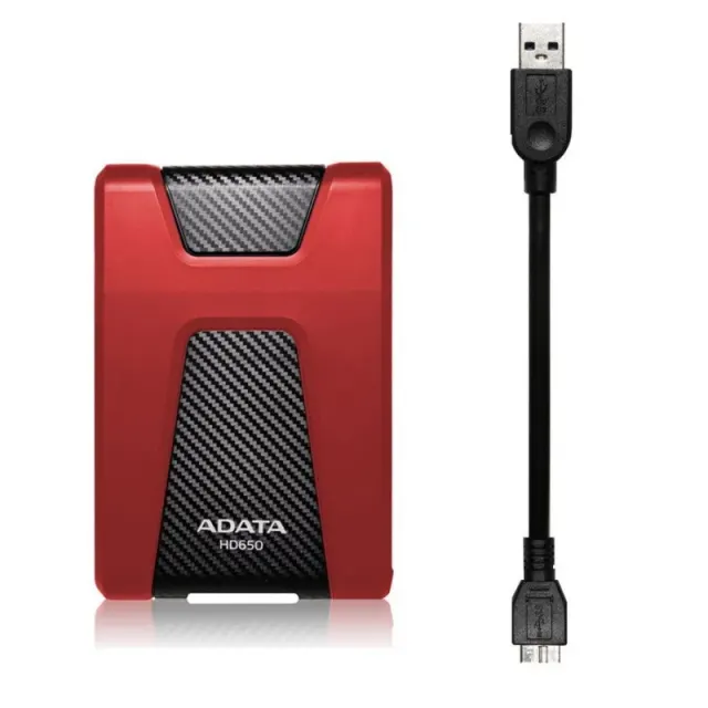 Внешний жесткий диск A-Data AHD650-1TU31-CRD красный
