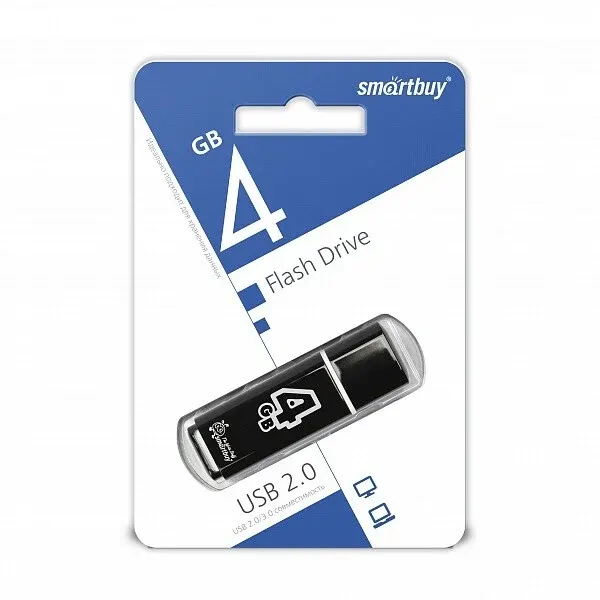 Флеш-диск Smartbuy Glossy 4GB black