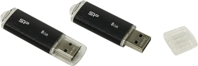 Флеш-диск Silicon Power SP008GBUF2U02V1K черный