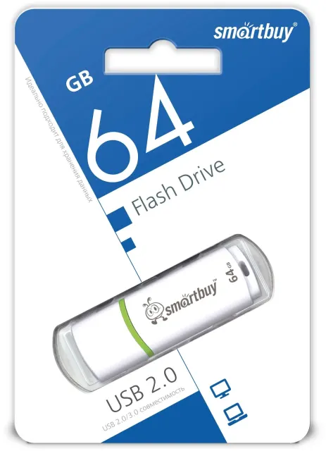 Флеш-диск Smartbuy Crown 64GB white