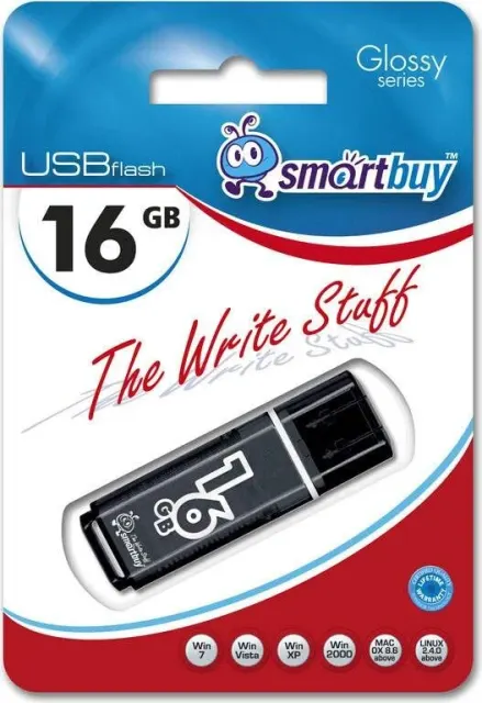 Флеш-диск Smartbuy Glossy 16GB black