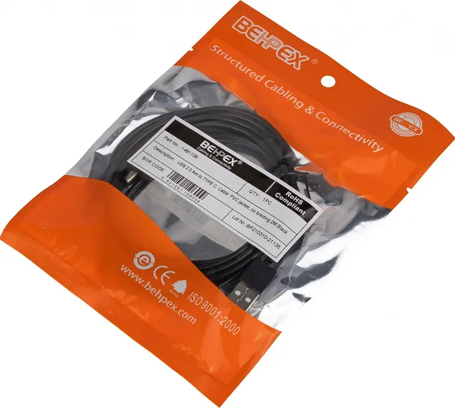 Кабель Noname USB (m)-USB Type-C (m) 2м черный