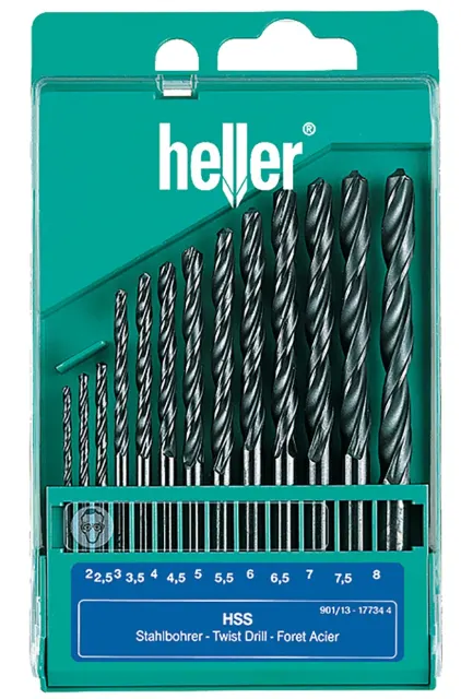 Набор сверл Heller 13шт металл белые HSS Super-Pro (2-8)