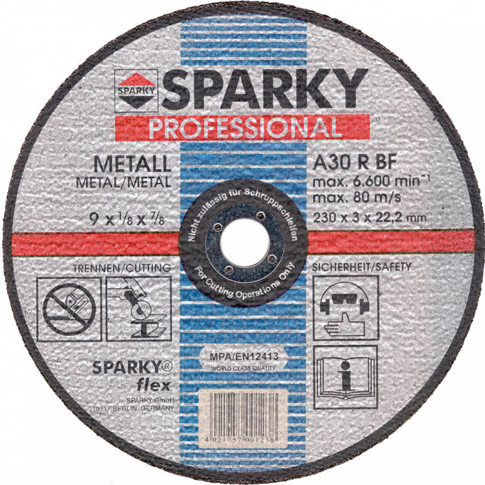 Отрезной диск по металлу SPARKY Отрезн. диск по металлу 150x3x22.2 A30R 20009560204