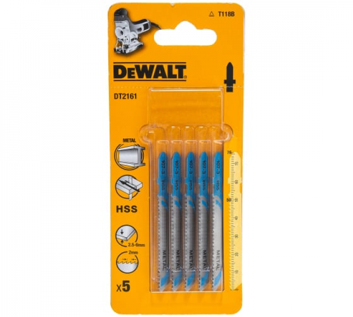 Пилки по металлу DeWalt HSS 76x50x2x6 мм T118B 5шт DT2161-QZ