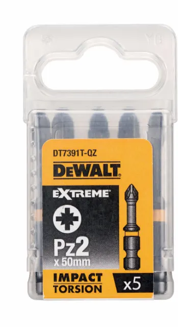 Биты ударные DeWalt IMPACT Torsion Pz2 50мм 5шт DT7391T