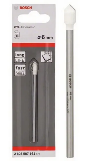 Сверло стекло/кафель Bosch 6х80ммxpert for Ceramic 2608587161