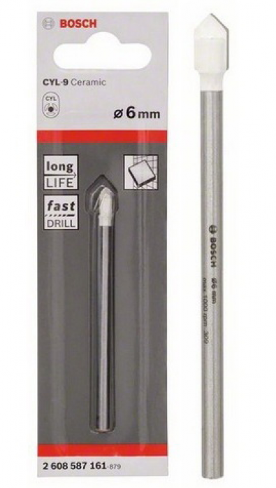 Сверло стекло/кафель Bosch 6х80ммxpert for Ceramic 2608587161