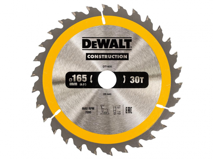 Пильный диск DeWalt Construction 165х20мм 30ATB DT1935-QZ