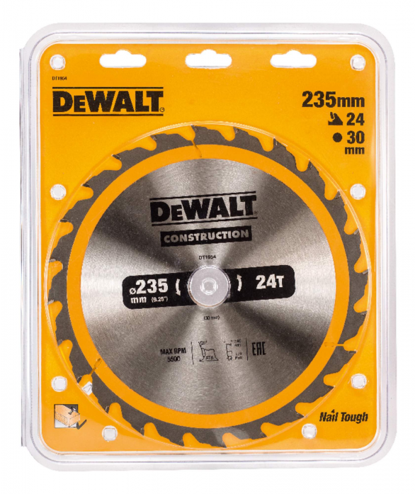 Пильный диск по дереву DeWalt Ф235/30 24 ATB +5°DT1954-QZ