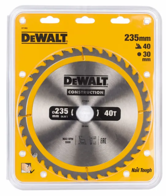 Пильный диск DeWalt CONSTRUCT 235х30 мм 40 ATB DT1955-QZ